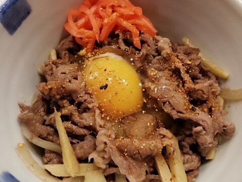 ダブルしょうがの特製ダレ牛丼